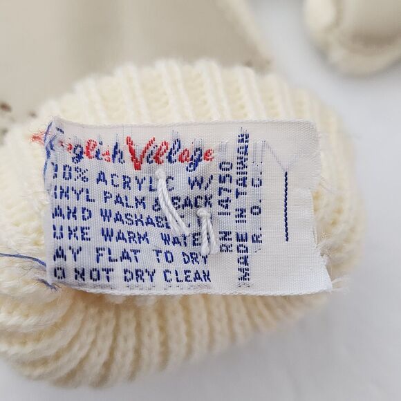 Vintage English Village Womens Driving Gloves Sweater w Vinyl Palms and Back New - Picture 4 of 4